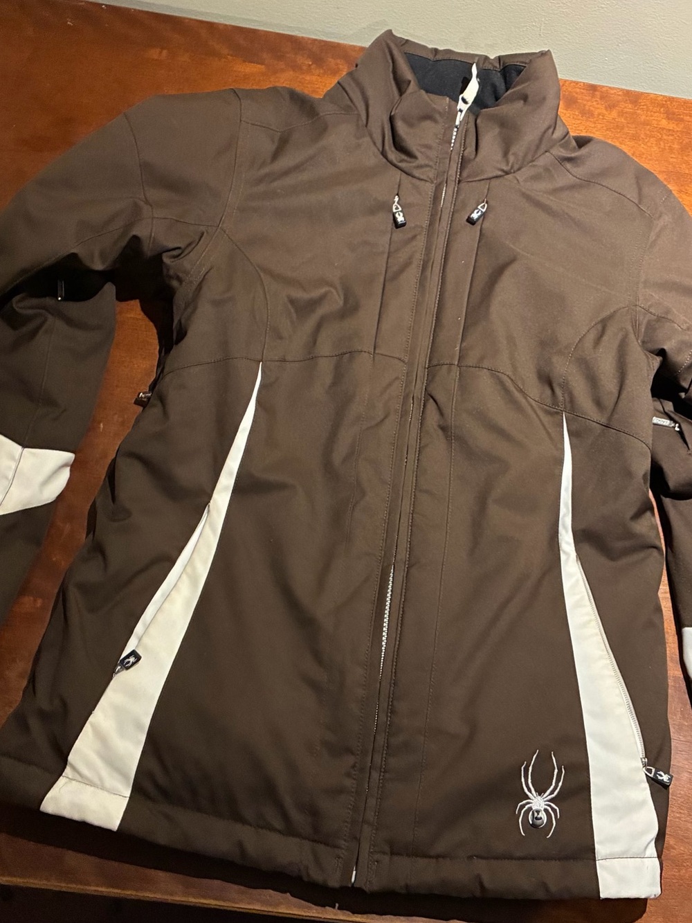 Spyder Brown Ski Jacket with White Contrast Panels